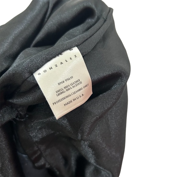 Vintage Mike Gonzalez Designer genuine leather peplum black skirt women’s size 8 - Picture 2 of 4